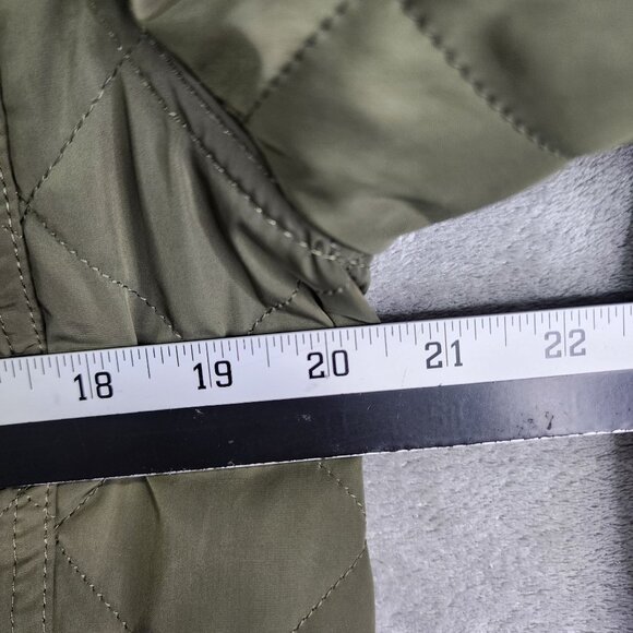 Womens Olive Green Old Navy Quilted Jacket Removable Hood Full Zip Size M - Picture 10 of 11
